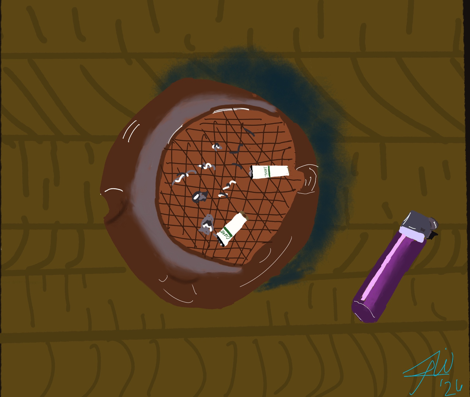 Ashtray digital artwork by Jordan